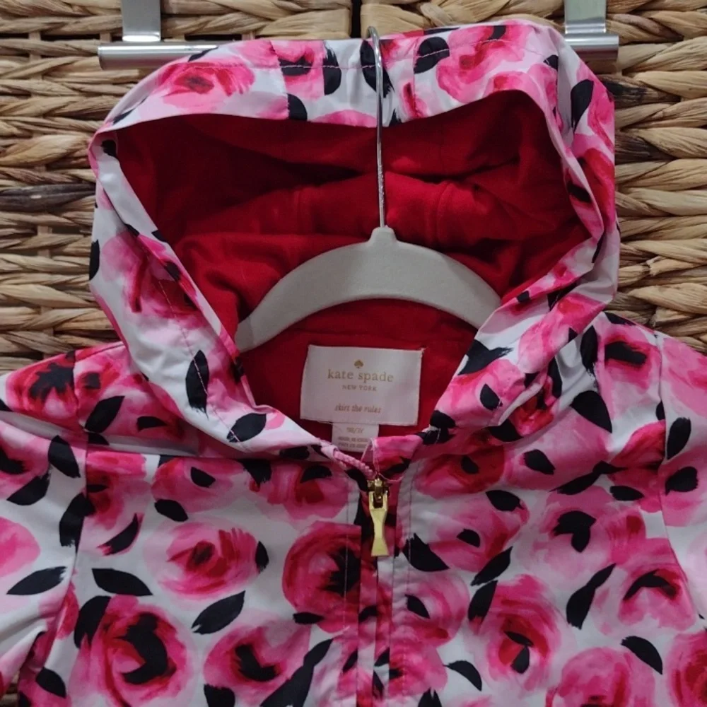 Kate Spade kids rain jacket with flowers size 3T - Picture 3 of 11
